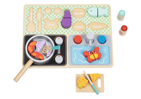 Tooky Toy / Wooden Kitchen Play Set (24 Pcs)