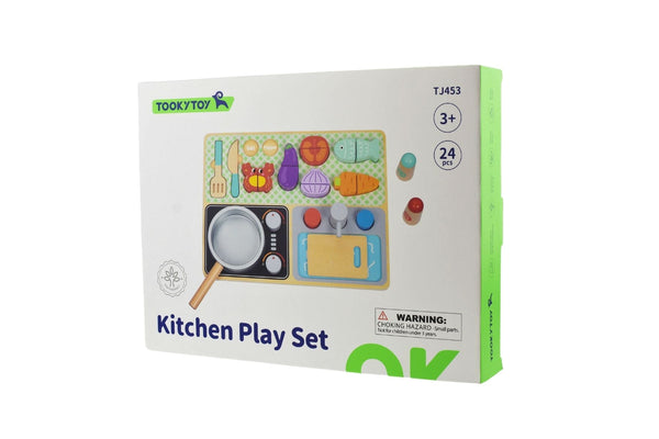 Tooky Toy / Wooden Kitchen Play Set (24 Pcs)