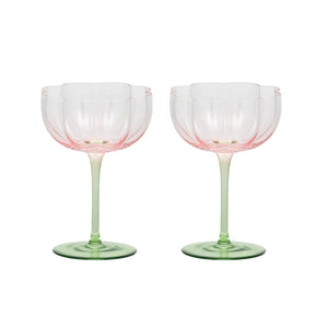 Coast To Coast / Lotti Tulip Glass (Set 2) - Pink/Green