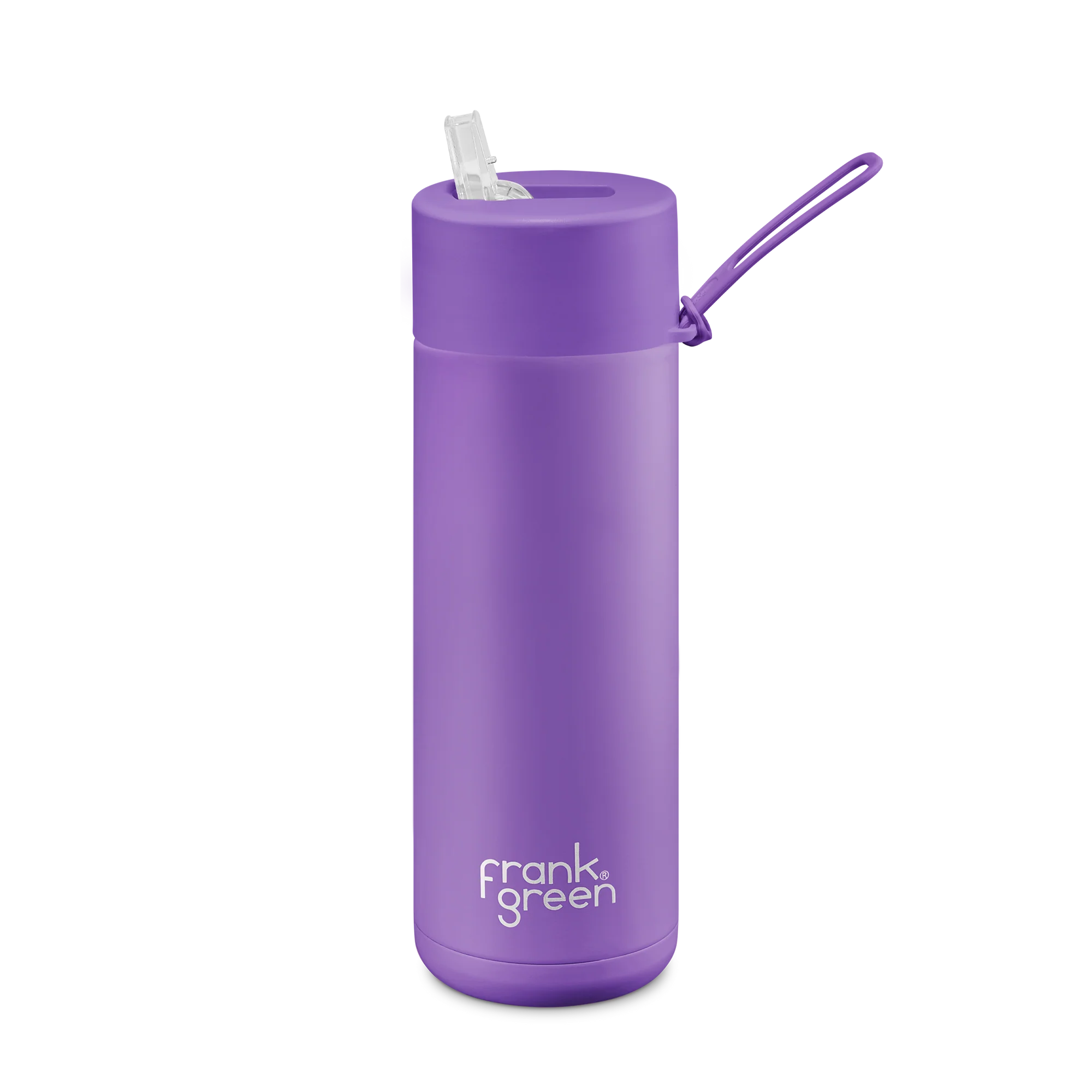 Frank Green / Stainless Steel Ceramic Reusable Bottle w/ Straw Lid (20oz) - Cosmic Purple