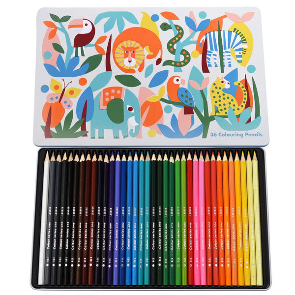 Rex London / Tin Colouring Pencils (Set 36) - Wild Wonders