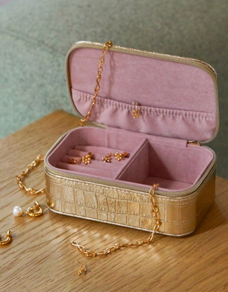 Estella Bartlett / Mini Jewellery Box - Gold Croc