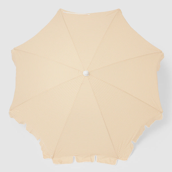 Sunnylife / Beach Umbrella - Mango Bay Golden Mustard Stripe