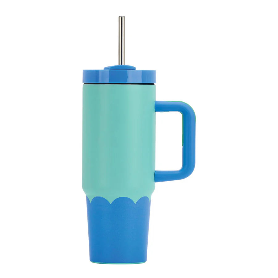 Annabel Trends / Stainless Steel Super Sip - Wave Aqua Blue