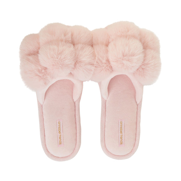 Annabel Trends / Cosy Luxe Pom Pom Slipper - Pink Quartz