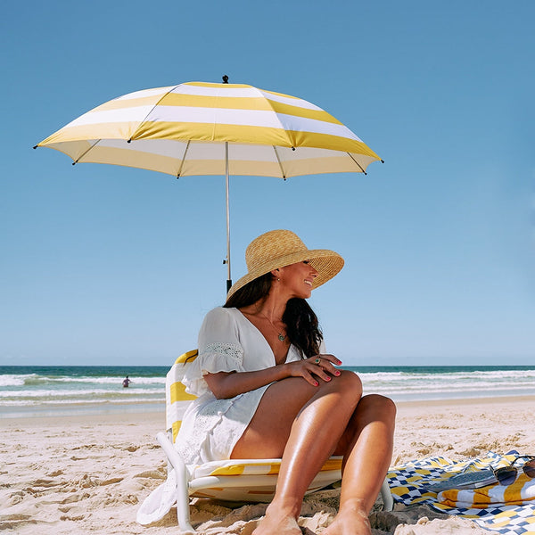 Annabel Trends / Beach Chair Umbrella - Yellow Stripe