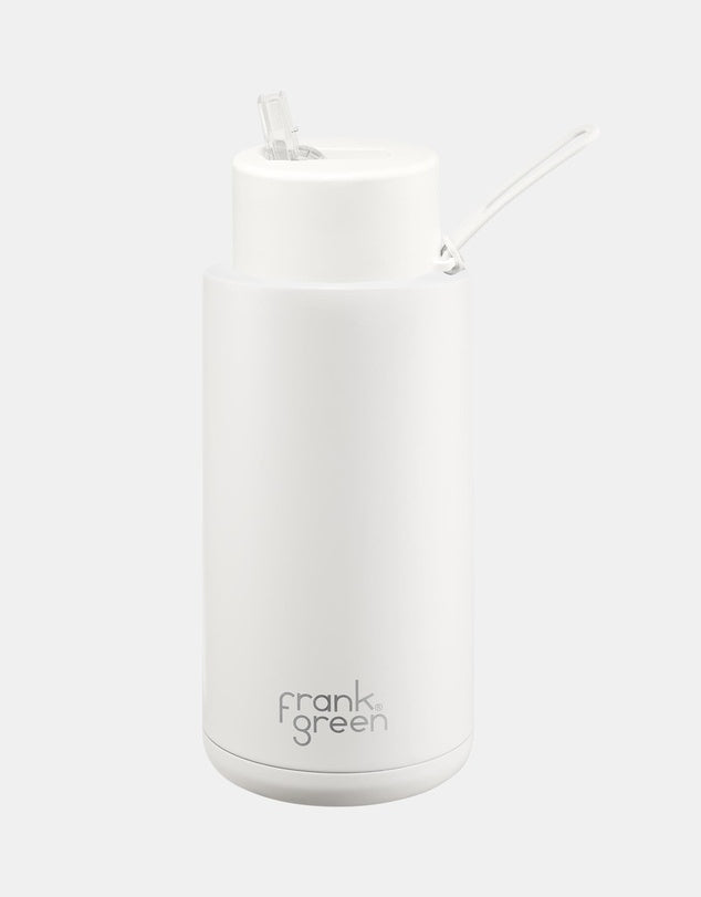 Frank Green / Stainless Steel Ceramic Reusable Bottle w/ Straw Lid (34oz) - Cloud