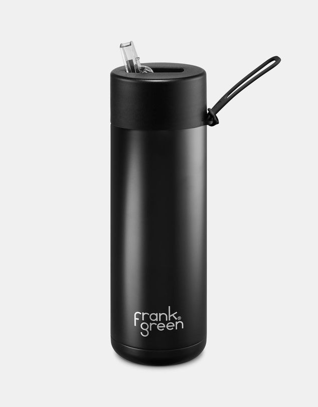 Frank Green / Stainless Steel Ceramic Reusable Bottle w/ Straw Lid (20oz) - Midnight