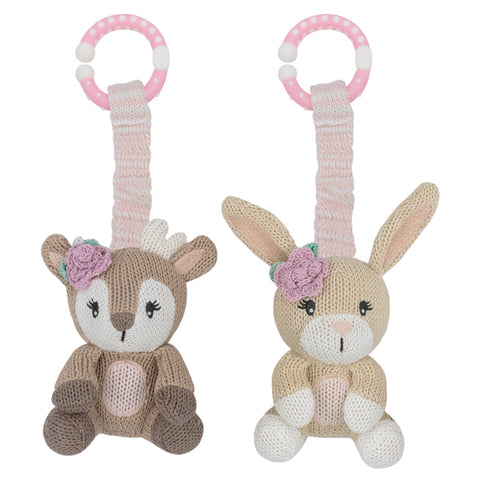 Living Textiles Co. / Stroller Toys (2pk) - Fawn & Bunny