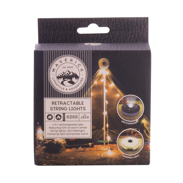 Maverick / 4 in 1 Retractable String Lights (10m)