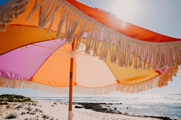 Salty Shadows / Aluminium Beach Umbrella - Peaches