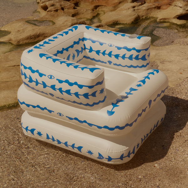 Sunnylife / Inflatable Lilo Chair - Daimon Downey 'My Mediterranean'