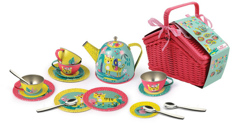 Kaper Kidz / Picnic Basket Tea Set (18pcs) - Tiger