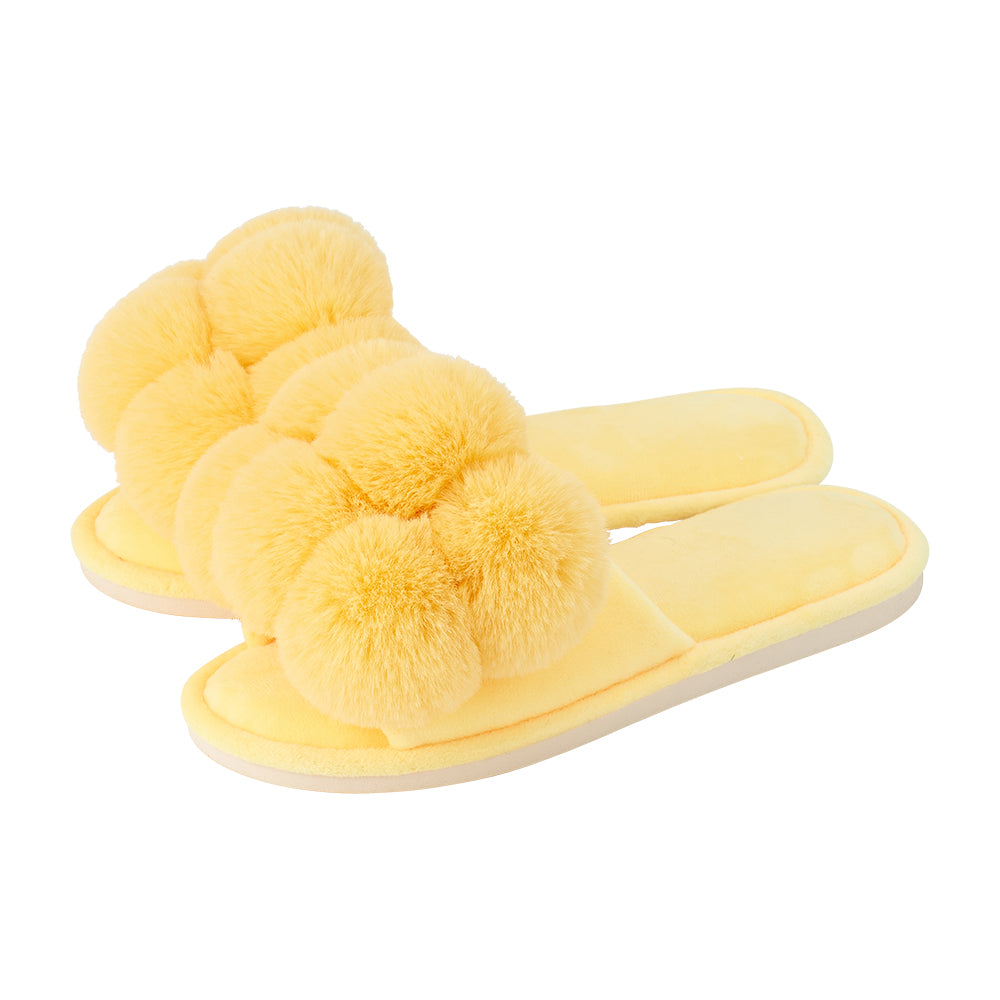 Annabel Trends / Cosy Luxe Pom Pom Slipper - Sunshine