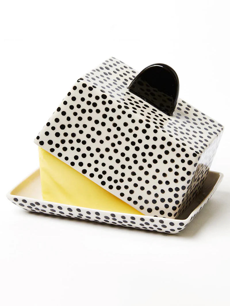 Jones & Co / Chino Butter Dish - Black Spot