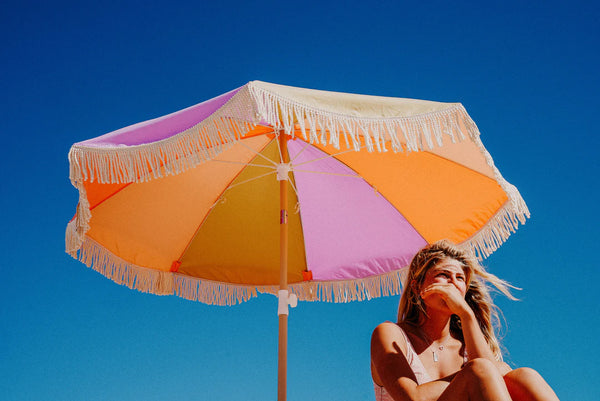 Salty Shadows / Aluminium Beach Umbrella - Peaches