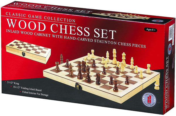 Hansen Classic Games / Inlaid Wood Chess Set - 10.5”